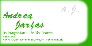 andrea jarfas business card